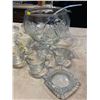 Image 4 : Celebration Indiana Glass Punch Bowl Set comes with 3 Glass Bowls with Lids and Ashtray