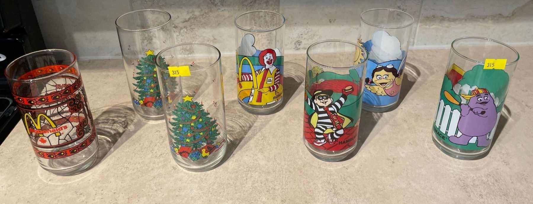 Vintage McDonalds Collectible Glasses, includes Ronald McDonald ...