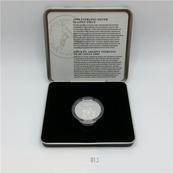 1999 Sterling Silver 50 Cent Piece - Basketball