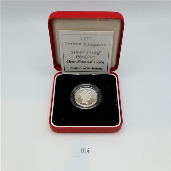 1997 United Kingdom Silver Proof Piedfort One Pound Coin