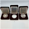 Image 1 : Set of 3 Silver Proof Dollars 23.33g 50% Silver Each