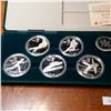 Image 2 : 1988 Calgary Olympic Proof Coin Set 10 Coins 1 Troy Ounce Silver Each