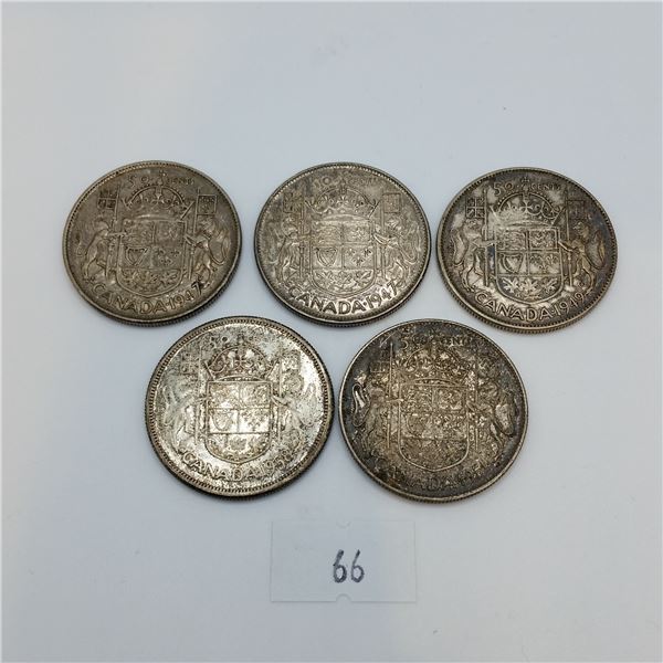 5 Canadian 50 Cent Pieces