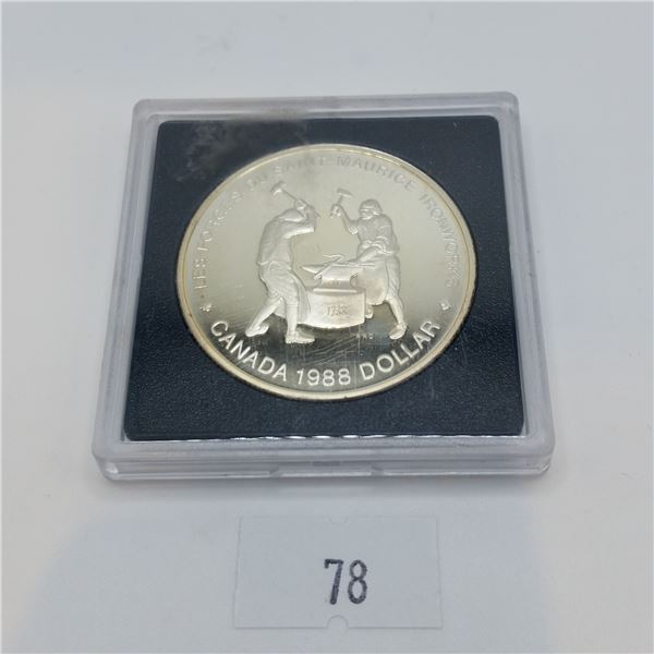 1988 Canadian Silver Dollar 23.3g 50% Silver