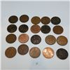Image 1 : 20 British Large Pennies