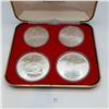 Image 1 : 1976 Montreal Olympic Proof Coin Set 4 Coins .925 Silver 4.32 Troy Ounces
