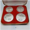 Image 1 : 1976 Montreal Olympic Proof Coin Set 4 Coins .925 Silver 4.32 Troy Ounces