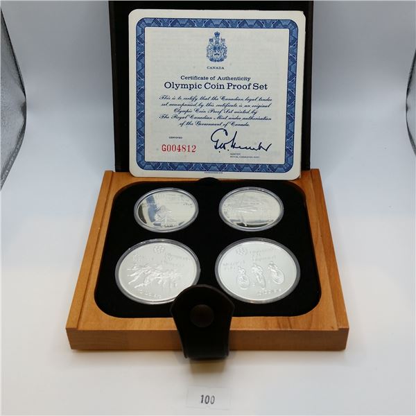 1976 Montreal Olympic Proof Coin Set 4 Coins .925 Silver 4.32 Troy Ounces