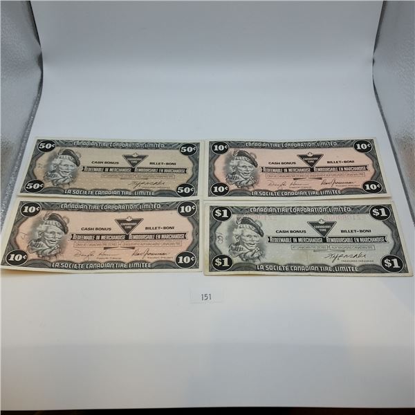 Canadian Tire Coupons CBN Printed Set of 4