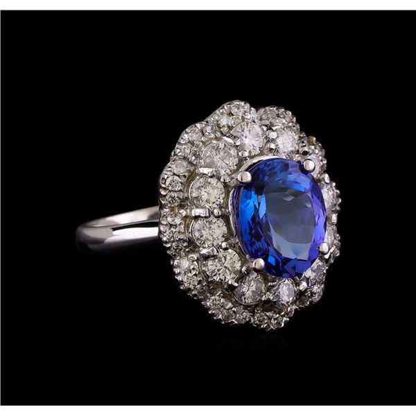 14KT White Gold 3.15 ctw Tanzanite and Diamond Ring