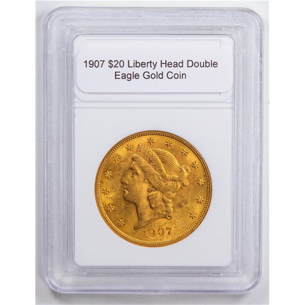 1907 $20 Liberty Head Double Eagle Gold Coin