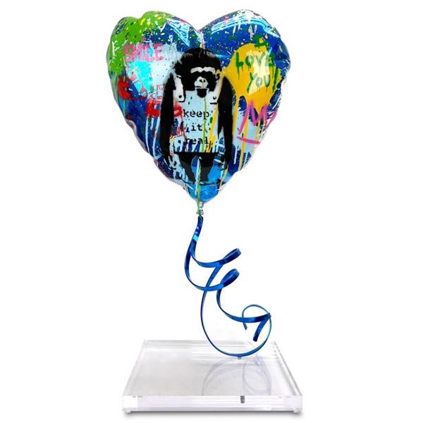 Flying Balloon Heart by Mr Brainwash