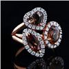 Image 1 : 4.26 ctw Orange Sapphire and 0.72 ctw Diamond 18K Rose Gold Ring