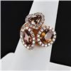 Image 3 : 4.26 ctw Orange Sapphire and 0.72 ctw Diamond 18K Rose Gold Ring