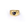 Heavy 18K Yellow Gold & Sapphire Ring