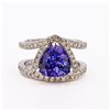 4.02 ctw Tanzanite and 0.84 ctw Diamond 18K White Gold Ring