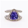 Image 1 : 4.02 ctw Tanzanite and 0.84 ctw Diamond 18K White Gold Ring