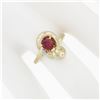 Image 3 : 14k Yellow Gold 1.11 ctw GIA Pear Orange Red Ruby & Round Brilliant Diamond Ring