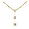 Image 2 : 0.25 ctw Past, Present, Future Diamond Three Stone Pendant with Chain - 14KT Yel