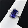 Image 3 : 3.65 ctw Tanzanite and 0.33 ctw Diamond Platinum Ring