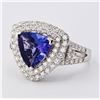 Image 2 : 2.66 ctw Tanzanite and 0.97 ctw Diamond 14K White Gold Ring