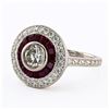 Image 2 : 0.73 ctw CENTER Diamond and 1.07 ctw Ruby Platinum Ring (1.07 ctw Diamonds)