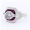 Image 2 : 1.63 ctw Diamond and 0.85 ctw Ruby Platinum Ring