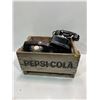 Image 4 : Collection of Six Vintage Telephones in Wooden Pepsi Cola Box