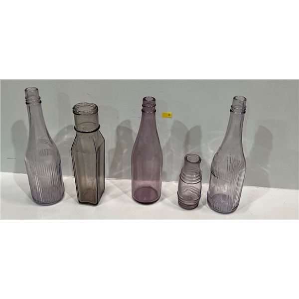 Vintage Purple Glass Bottles