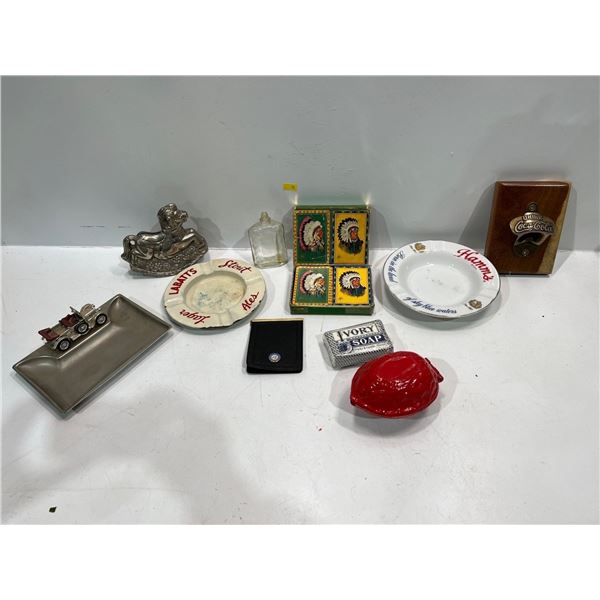 Decorative Items Ashtrays, Coca-Cola Bottle Opener, Playing Cards Nutcracker and more