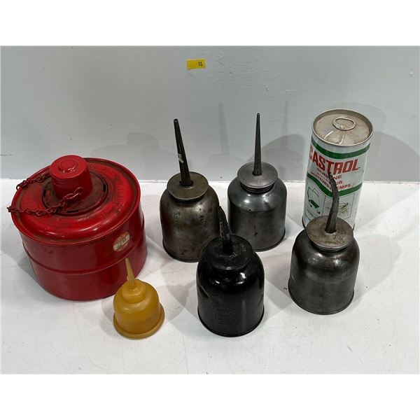 Collection of Vintage Oil Cans, Monarch Truck Flare and more
