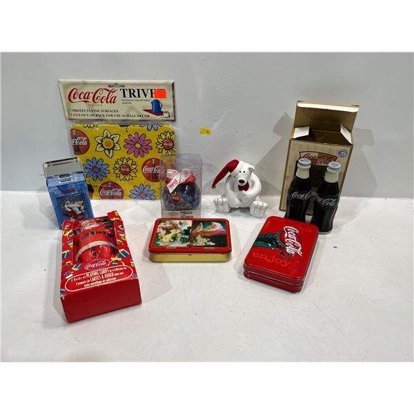 Coca-Cola Collectibles includes Salt & Pepper Shakers, Trivet, Playing Cards, and more
