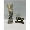 Image 1 : Intricate Marble Carvings Chinese Dragon (3H) and Woman (10H)