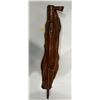 Image 1 : Vintage Hand Carved and Hand Painted Walking Stick (24H) with Leather Display Holder