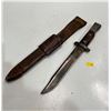 Image 2 : WWI Ross Bayonet Hunting Knife with Scabbard - Length 7.5 Blade, 12 Total plus wooden box 20Lx7Wx4H