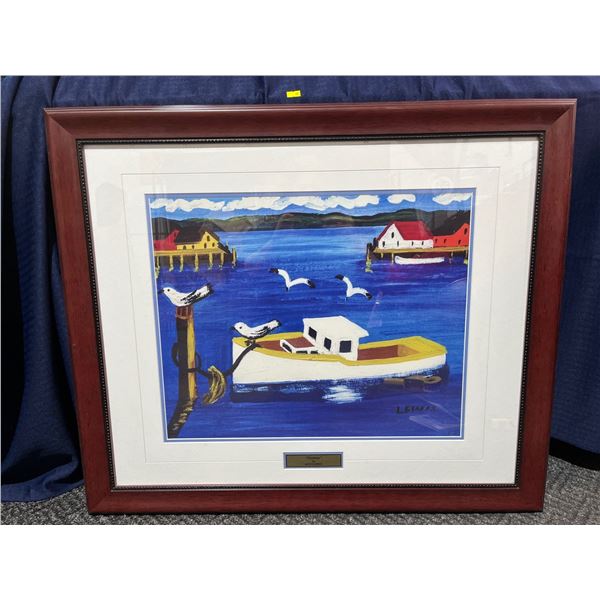 "Harbour" Print Under Glass by Maud Lewis Framed 33Wx28H