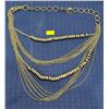 Image 1 : Brass Tone Multi Strand Necklace