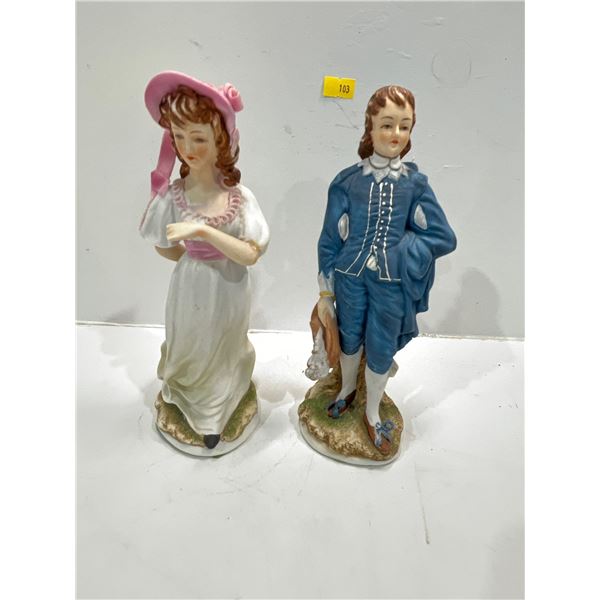 Blue Boy and Pinky Figurines 8H plus Pinky "portrait" in Oval Frame 16H and more