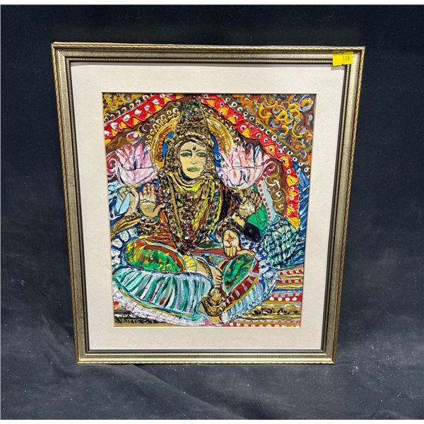 Indian Guru Painting on Wood 15Lx13W