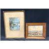 Image 1 : Two Famed Paintings- River Fishing  17Wx23H and A Country Landscape 16Wx13H