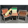 Image 2 : Outdoor Fun - Table and 2 Folding Chairs, Coleman Cooler and New Croquet Set