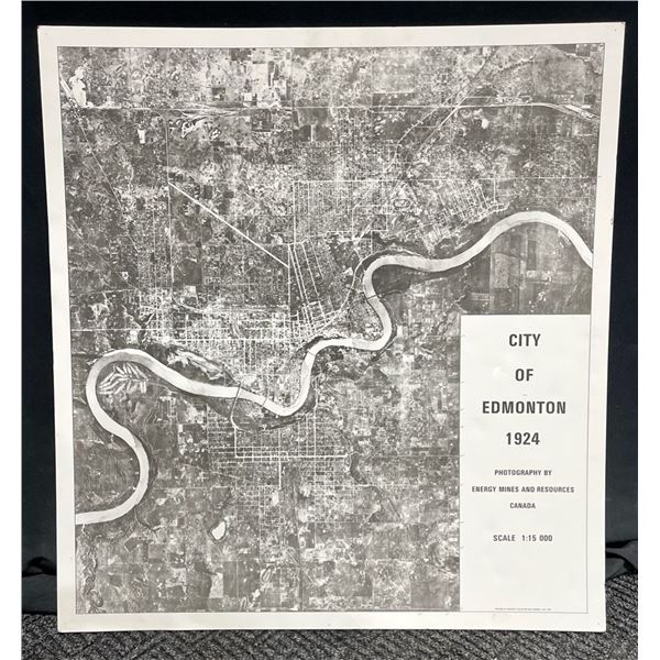 City Of Edmonton Map Circa 1924  1:15 000 scale  31Wx33H