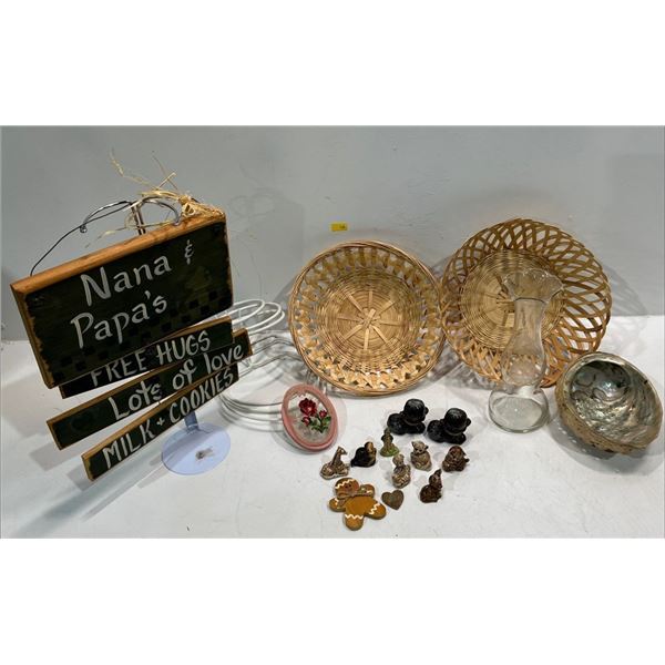 Decorative Items includes Nana & Papa Sign, Baskets, Doll Stands (7 total) ,Figures and more