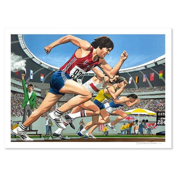 William Nelson "Bruce Jenner 100 M Dash" Limited Edition Lithograph on Paper