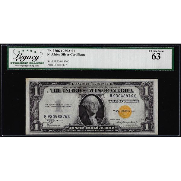 1935A $1 North Africa Silver Certificate Note Fr.2306 Legacy Choice New 63