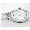 Image 3 : Rolex Mens Stainless Steel Silver Index Emerald and Diamond Datejust Wristwatch