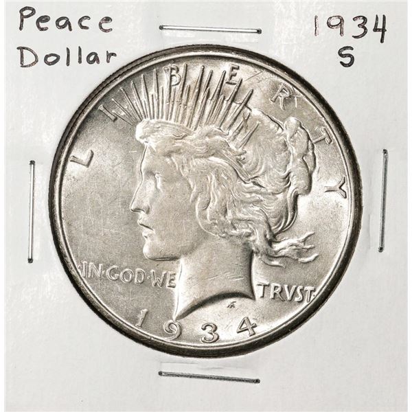 1934-S $1 Peace Silver Dollar Coin