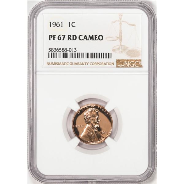 1961 Proof Lincoln Memorial Cent Coin NGC PF67RD Cameo