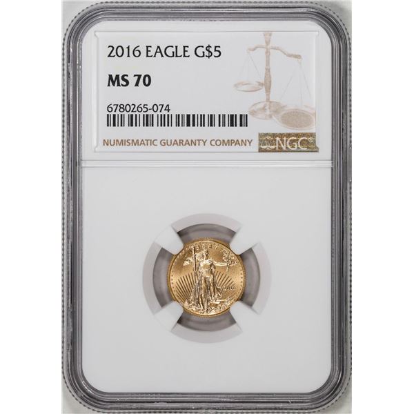 2016 $5 American Gold Eagle Coin NGC MS70