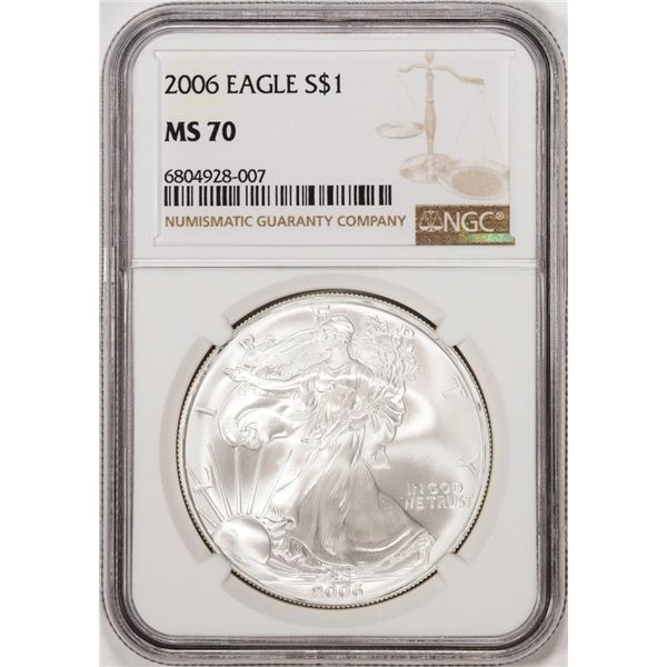 2006 $1 American Silver Eagle Coin NGC MS70